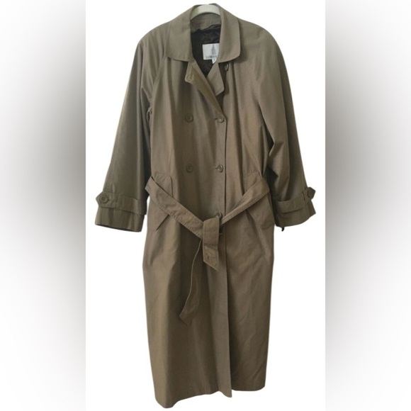 London Fog belted long trench coat with a zip out lining, size 8P - Picture 1 of 10